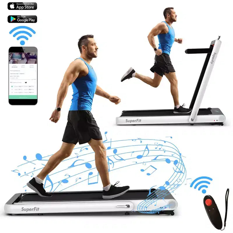 Costway 4.75HP 2 In 1 Folding Treadmill W/Remote APP