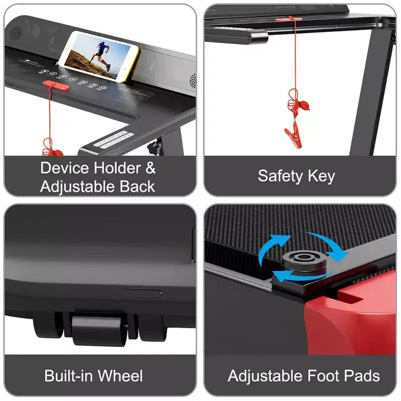 Costway Folding Electric Treadmill Compact Walking Running Machine w/APP Control Speaker