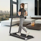 Costway Folding Electric Treadmill Compact Walking Running Machine w/APP Control Speaker