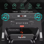 Costway Folding Electric Treadmill Compact Walking Running Machine w/APP Control Speaker