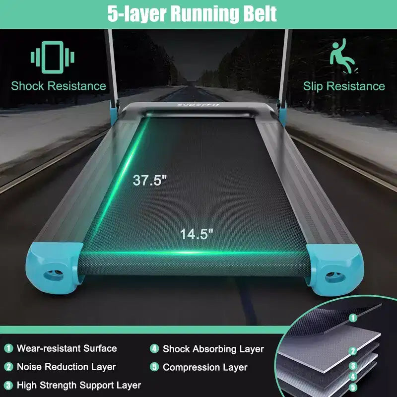 Costway Folding Electric Treadmill Compact Walking Running Machine w/APP Control Speaker