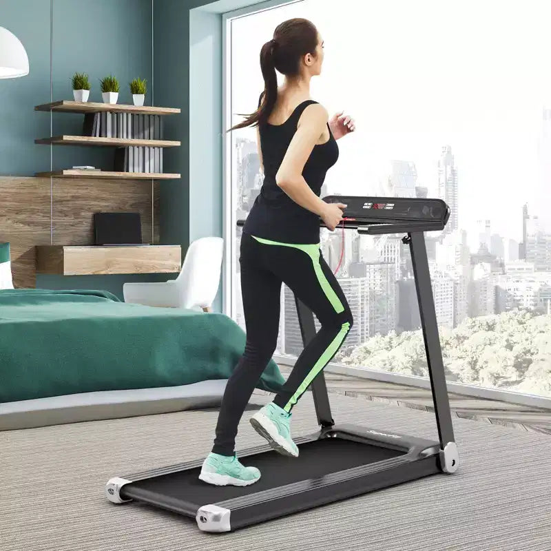 Costway Folding Electric Treadmill Compact Walking Running Machine w/APP Control Speaker