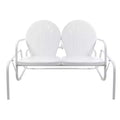 Northlight 48.25 Outdoor Retro 2-Person Metal Tulip Double Glider Patio Chair, White