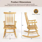 Costway Solid Wood Rocking Chair Porch Rocker Indoor Outdoor Seat Glossy Finish White\Coffee