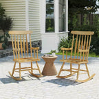 Costway Solid Wood Rocking Chair Porch Rocker Indoor Outdoor Seat Glossy Finish White\Coffee