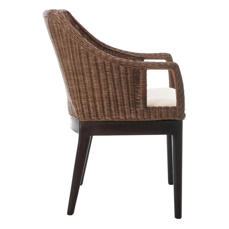 SAFAVIEH Duyen Dining Multi/ Brown Arm Chair - 23 x 23.3 x 34 - 23Wx23Dx34H