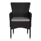 Merrick Lane Patio Chairs with Fade and Weather Resistant Wicker Wrapped Powder Coated Steel Frames & Cushions-Set of 2
