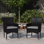 Merrick Lane Patio Chairs with Fade and Weather Resistant Wicker Wrapped Powder Coated Steel Frames & Cushions-Set of 2