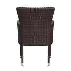 Merrick Lane Patio Chairs with Fade and Weather Resistant Wicker Wrapped Powder Coated Steel Frames & Cushions-Set of 2