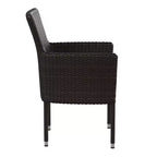 Merrick Lane Patio Chairs with Fade and Weather Resistant Wicker Wrapped Powder Coated Steel Frames & Cushions-Set of 2