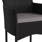 Merrick Lane Patio Chairs with Fade and Weather Resistant Wicker Wrapped Powder Coated Steel Frames & Cushions-Set of 2