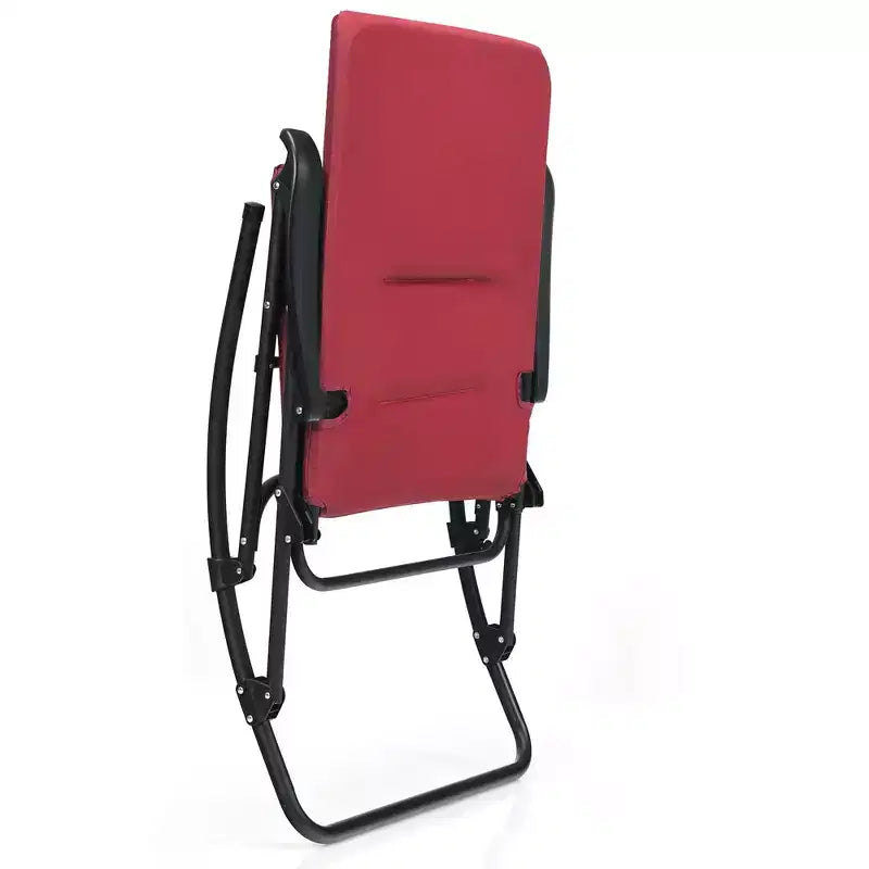 Costway Foldable Rocking Padded Chair Portable Camping Chair with Backrest Armrest Red\Blue
