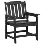 Outsunny Plastic Patio Chairs, Outdoor Dining Chair with Armrests, Outdoor Armchair for Lawn, Garden, Poolside, Backyard,