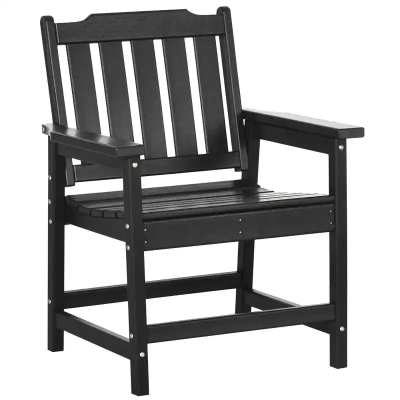 Outsunny Plastic Patio Chairs, Outdoor Dining Chair with Armrests, Outdoor Armchair for Lawn, Garden, Poolside, Backyard,