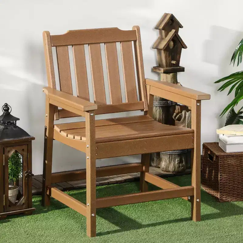 Outsunny Plastic Patio Chairs, Outdoor Dining Chair with Armrests, Outdoor Armchair for Lawn, Garden, Poolside, Backyard,