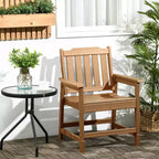Outsunny Plastic Patio Chairs, Outdoor Dining Chair with Armrests, Outdoor Armchair for Lawn, Garden, Poolside, Backyard,