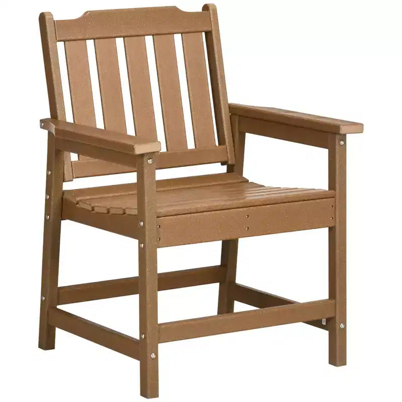 Outsunny Plastic Patio Chairs, Outdoor Dining Chair with Armrests, Outdoor Armchair for Lawn, Garden, Poolside, Backyard,