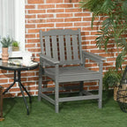 Outsunny Plastic Patio Chairs, Outdoor Dining Chair with Armrests, Outdoor Armchair for Lawn, Garden, Poolside, Backyard,