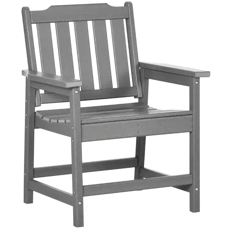 Outsunny Plastic Patio Chairs, Outdoor Dining Chair with Armrests, Outdoor Armchair for Lawn, Garden, Poolside, Backyard,