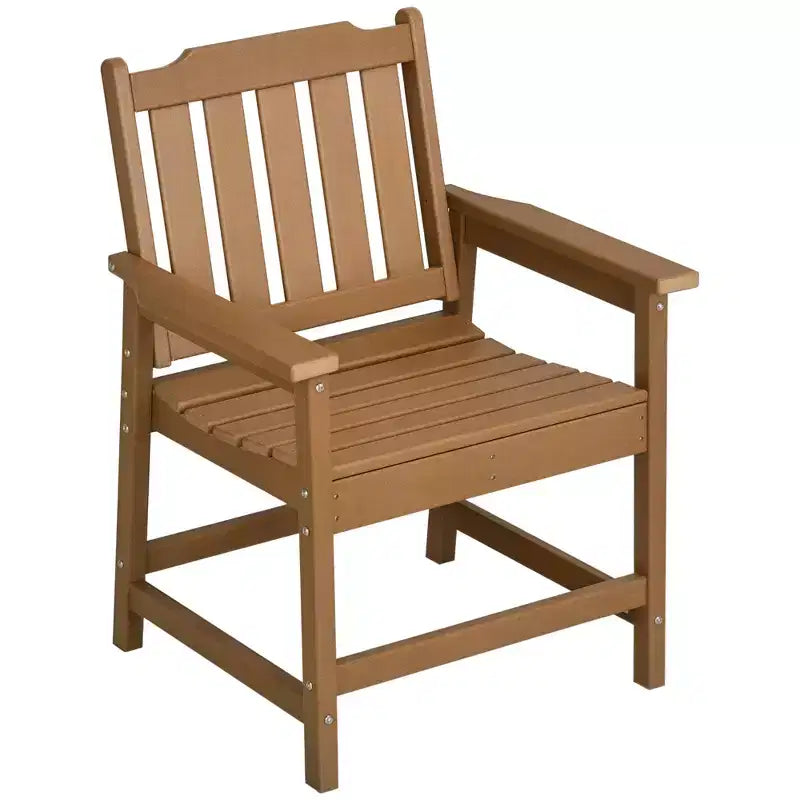 Outsunny Plastic Patio Chairs, Outdoor Dining Chair with Armrests, Outdoor Armchair for Lawn, Garden, Poolside, Backyard,
