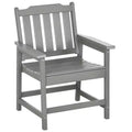 Outsunny Plastic Patio Chairs, Outdoor Dining Chair with Armrests, Outdoor Armchair for Lawn, Garden, Poolside, Backyard,