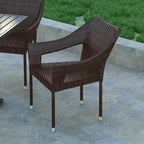 Emma and Oliver All-Weather Indoor/Outdoor Stacking Patio Dining Chairs with Steel Frame and Weather Resistant PE Rattan