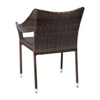 Emma and Oliver All-Weather Indoor/Outdoor Stacking Patio Dining Chairs with Steel Frame and Weather Resistant PE Rattan