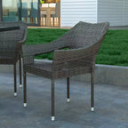 Emma and Oliver All-Weather Indoor/Outdoor Stacking Patio Dining Chairs with Steel Frame and Weather Resistant PE Rattan