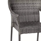 Emma and Oliver All-Weather Indoor/Outdoor Stacking Patio Dining Chairs with Steel Frame and Weather Resistant PE Rattan
