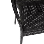 Emma and Oliver All-Weather Indoor/Outdoor Stacking Patio Dining Chairs with Steel Frame and Weather Resistant PE Rattan