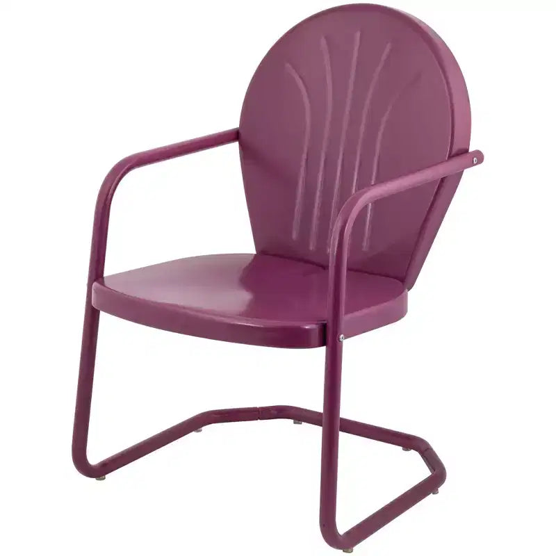 Northlight 34-Inch Outdoor Retro Tulip Steel Armchair, Purple