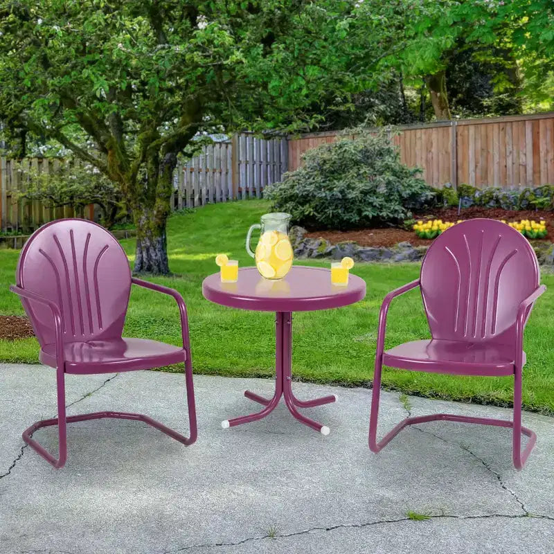 Northlight 34-Inch Outdoor Retro Tulip Steel Armchair, Purple
