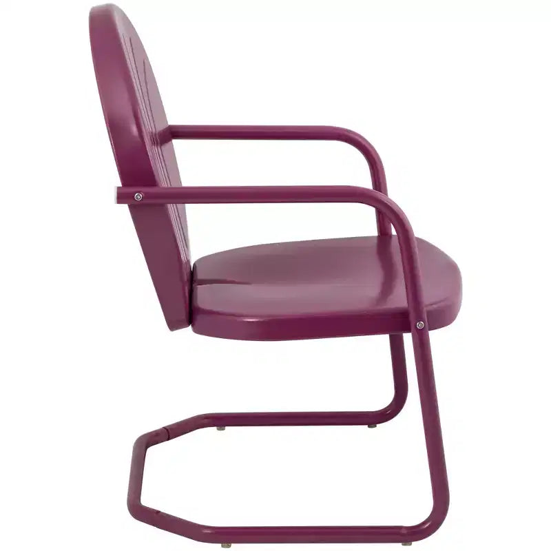 Northlight 34-Inch Outdoor Retro Tulip Steel Armchair, Purple