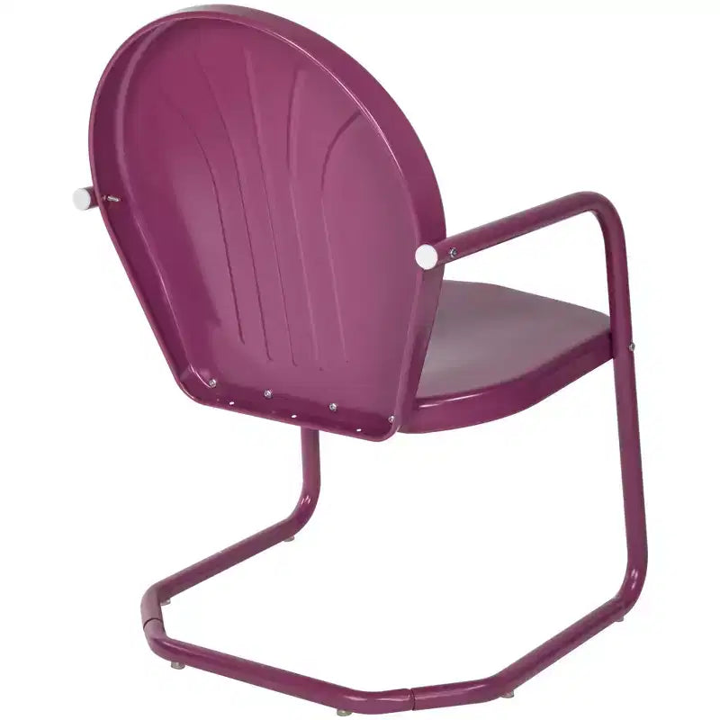 Northlight 34-Inch Outdoor Retro Tulip Steel Armchair, Purple