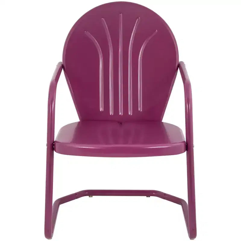 Northlight 34-Inch Outdoor Retro Tulip Steel Armchair, Purple