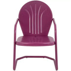 Northlight 34-Inch Outdoor Retro Tulip Steel Armchair, Purple