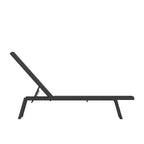 Emma and Oliver Textilene Adjustable 5 Position Patio Chaise Lounge and Metal Frame