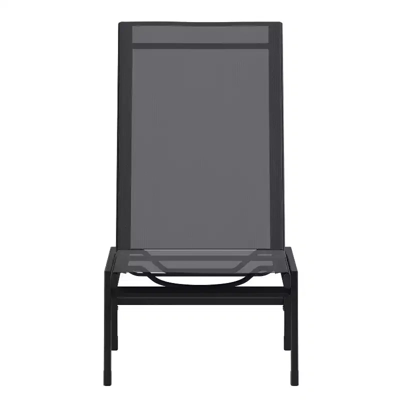 Emma and Oliver Textilene Adjustable 5 Position Patio Chaise Lounge and Metal Frame