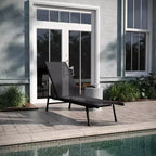Emma and Oliver Textilene Adjustable 5 Position Patio Chaise Lounge and Metal Frame
