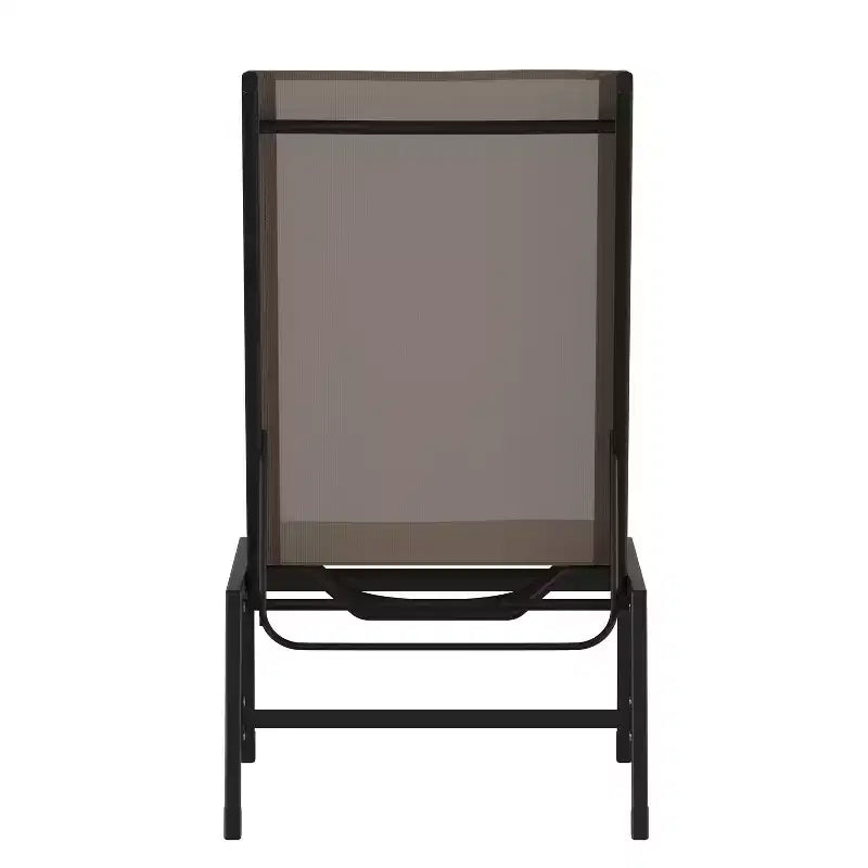 Emma and Oliver Textilene Adjustable 5 Position Patio Chaise Lounge and Metal Frame