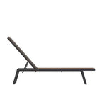 Emma and Oliver Textilene Adjustable 5 Position Patio Chaise Lounge and Metal Frame