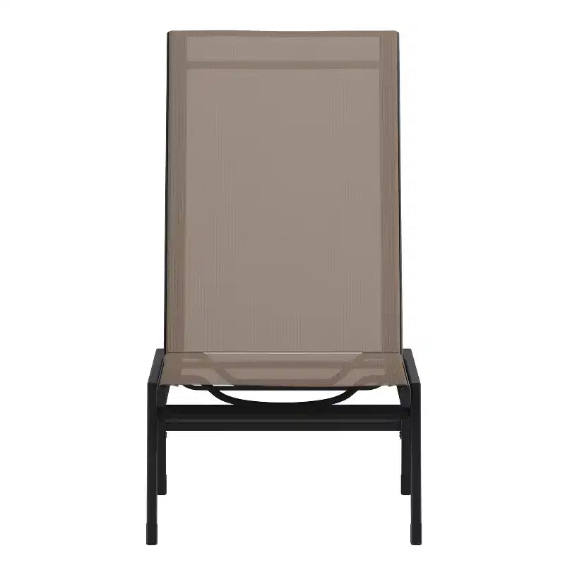 Emma and Oliver Textilene Adjustable 5 Position Patio Chaise Lounge and Metal Frame