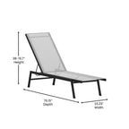 Emma and Oliver Textilene Adjustable 5 Position Patio Chaise Lounge and Metal Frame
