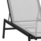 Emma and Oliver Textilene Adjustable 5 Position Patio Chaise Lounge and Metal Frame
