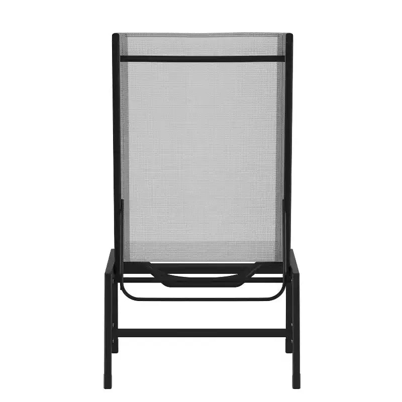 Emma and Oliver Textilene Adjustable 5 Position Patio Chaise Lounge and Metal Frame