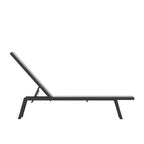 Emma and Oliver Textilene Adjustable 5 Position Patio Chaise Lounge and Metal Frame
