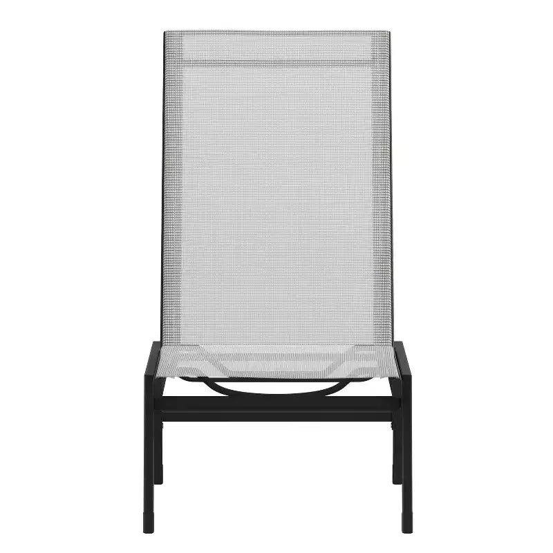 Emma and Oliver Textilene Adjustable 5 Position Patio Chaise Lounge and Metal Frame