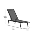 Emma and Oliver Textilene Adjustable 5 Position Patio Chaise Lounge and Metal Frame