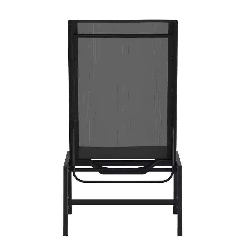 Emma and Oliver Textilene Adjustable 5 Position Patio Chaise Lounge and Metal Frame