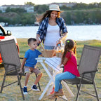 Aoodor Patio Folding Chairs 4-Pack Portable Dining Chairs Outdoor Textilene Sling Chairs for Camping, Pool, Backyard